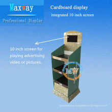cardboard counter display integrated 10 inch LCD screen